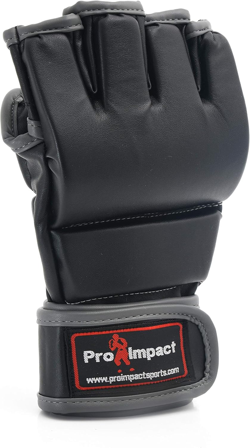 Pro Impact MMA Gloves, Extra Padding, PU and Genuine Leather Gloves for Sparring, Grappling, Kickboxing, Muay Thai, Martial Arts, Cage Fighting : Sports & Outdoors