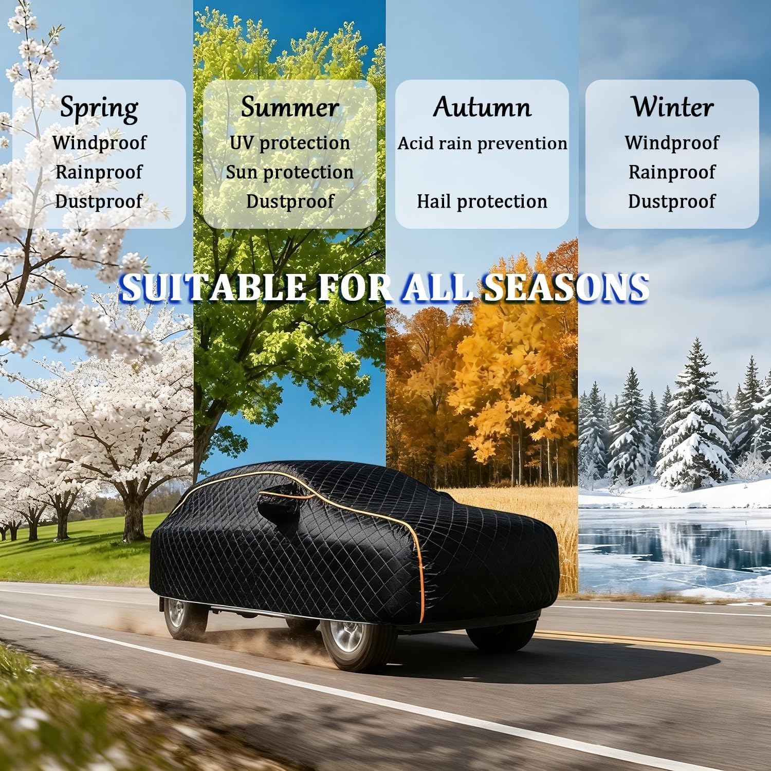 Funda Coche Antigranizo para Porsche Panamera Executive 2016-2020,Funda de Coche Reforzada Antiviento con Protección 6-en-1 Anti-Granizo, Protege contra Nieve, Polvo, Tormentas, Rayos UV