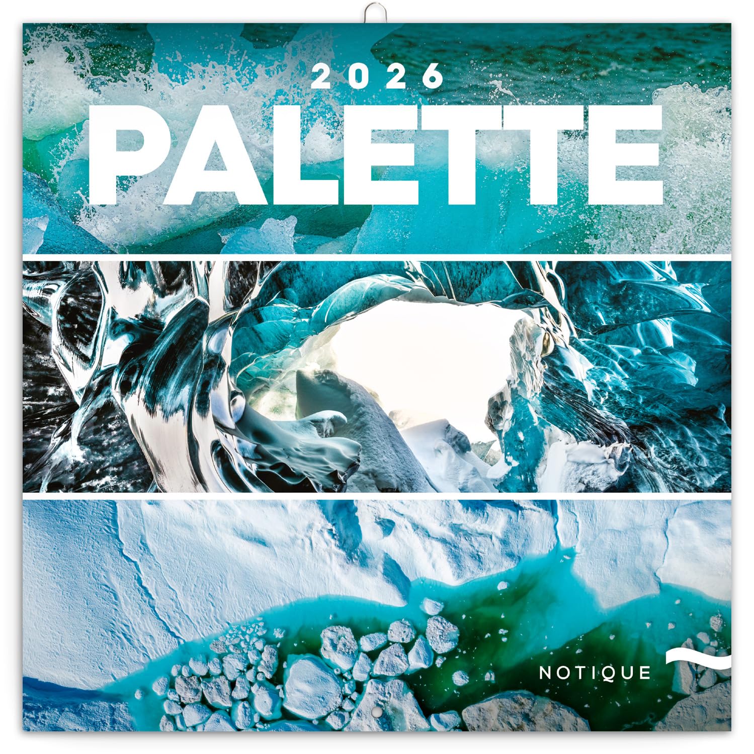 NOTIQUE Wall Calendar 2026 Palette Calendar, Brochure Calendar with Monthly Calendar, Brochure Calendar 30 x 30 cm (30 x 60 Open)