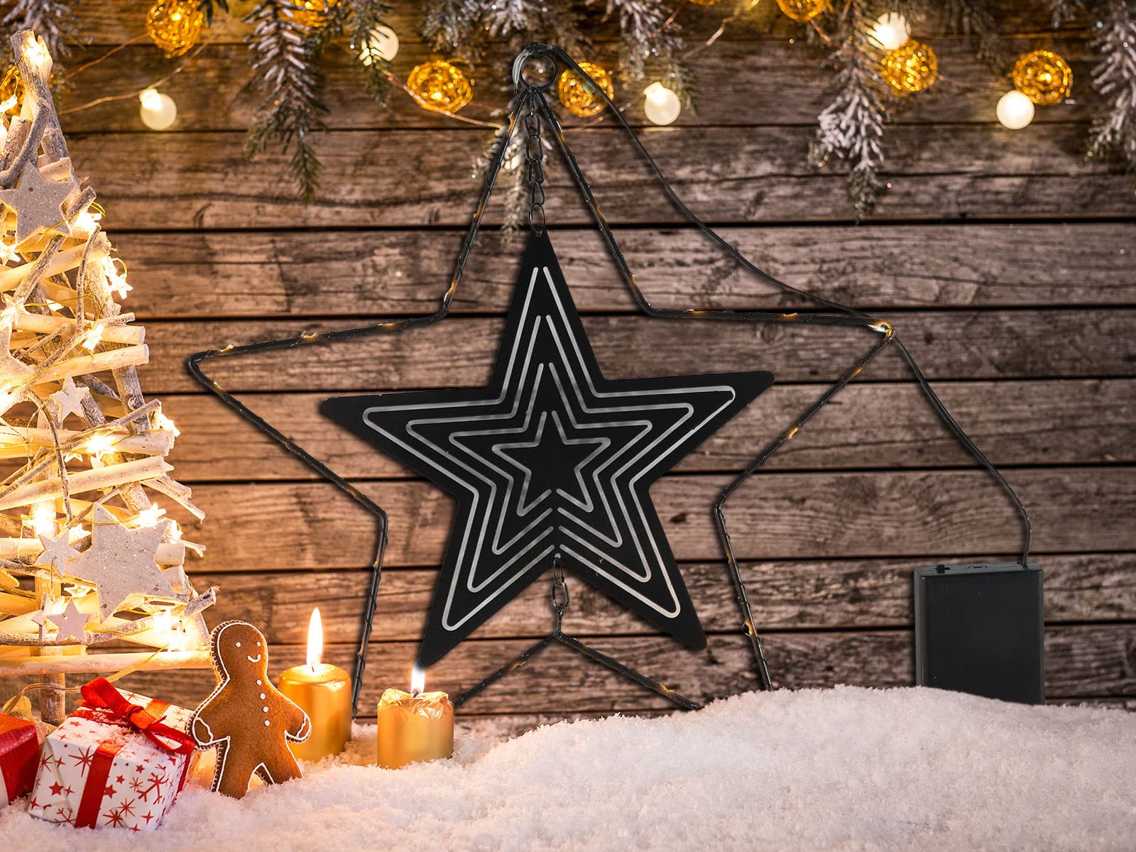 Luca Lighting kerstster met verlichting (32x30cm