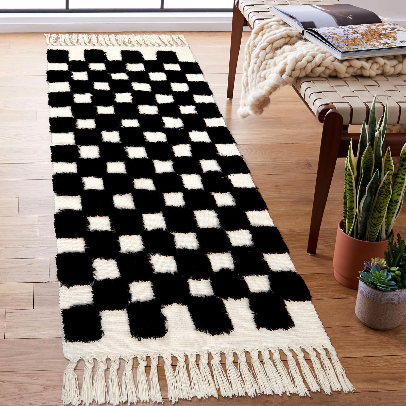 Amazon.com: Lanffia Boho Runner Rug Set 2 Piece 2x6 Beige Hallway Rug ...