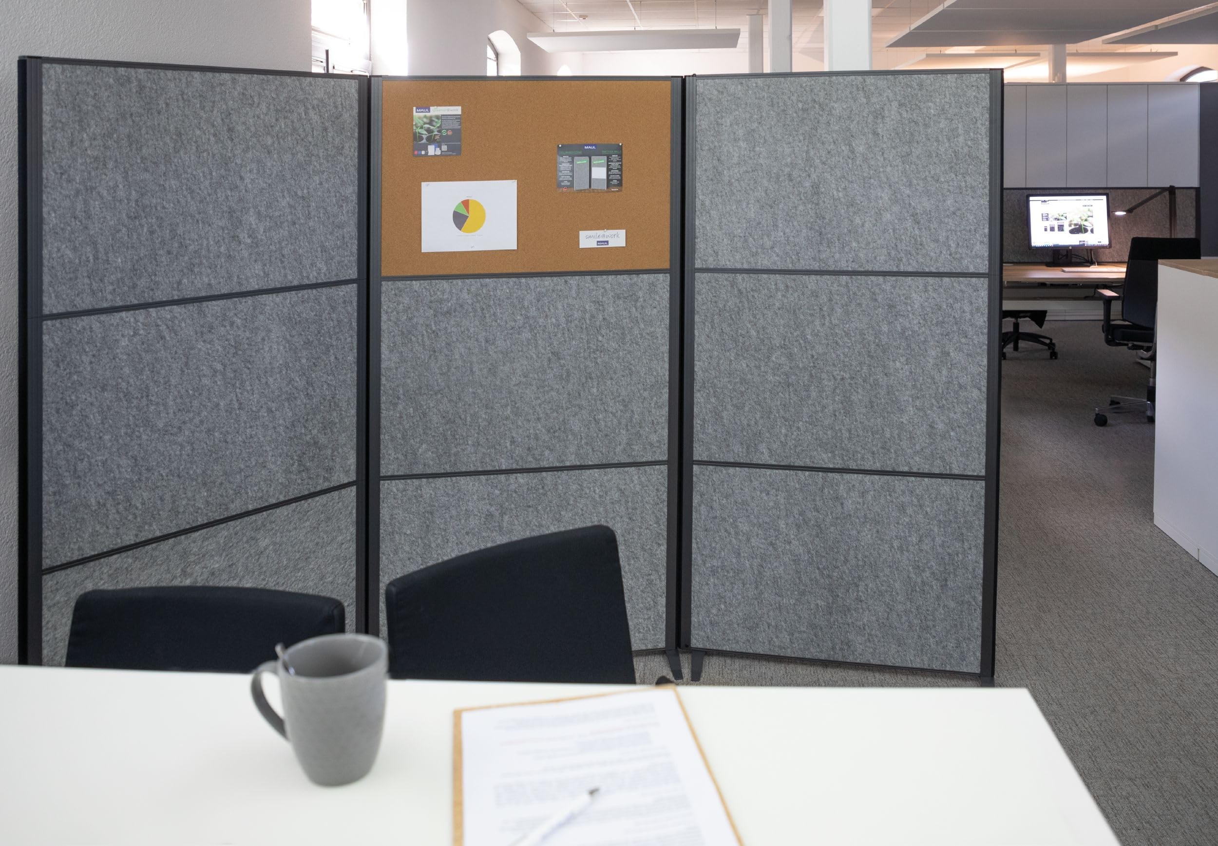 MAUL Stellwand anthrazit MAULconnecto mobile Akustik Trennwand fürs Büro