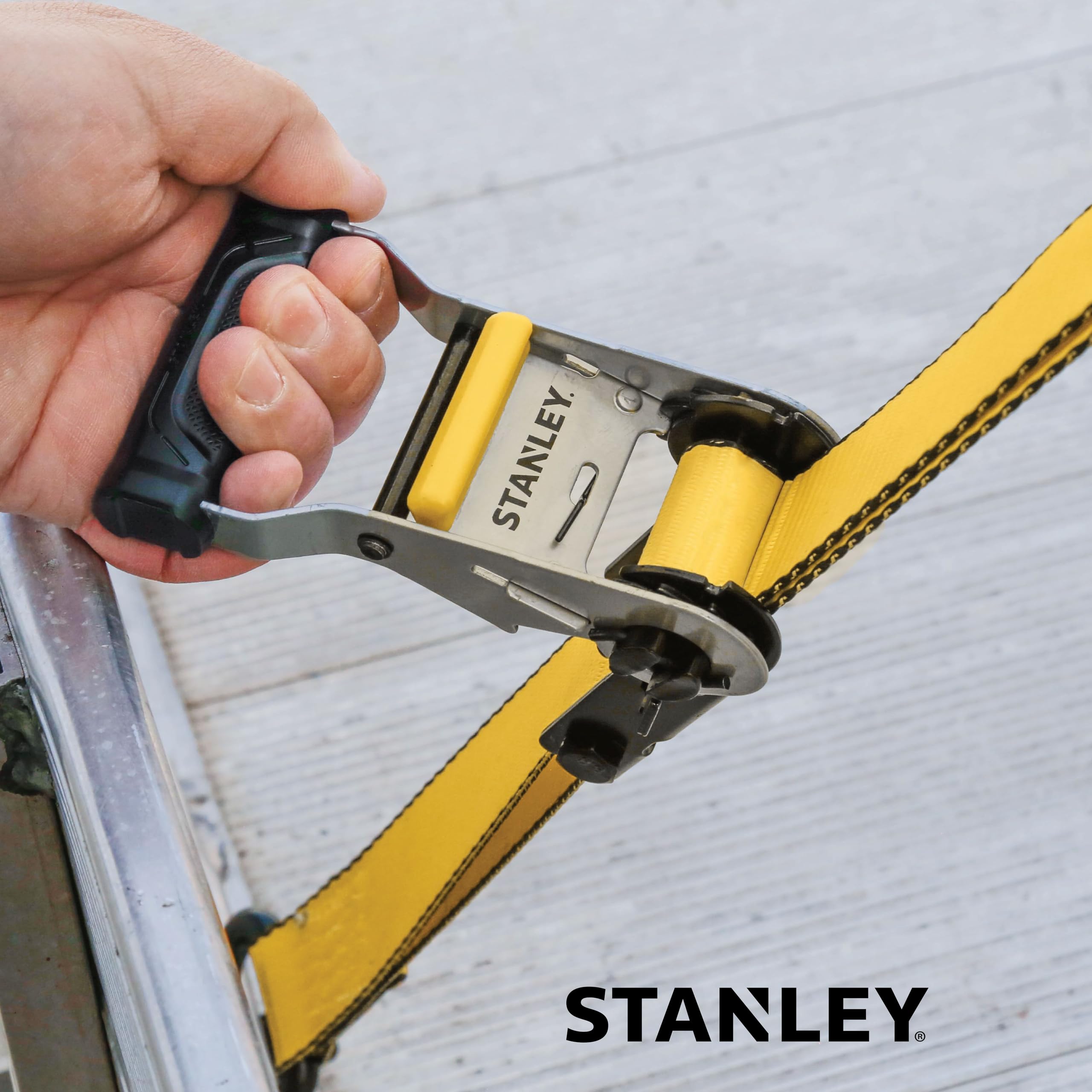 STANLEY S50002-2 - Correas de trinquete Resistentes de 1.5 Pulgadas x 16 pies (Resistencia a la Rotura de 5 Libras), Paquete de 4