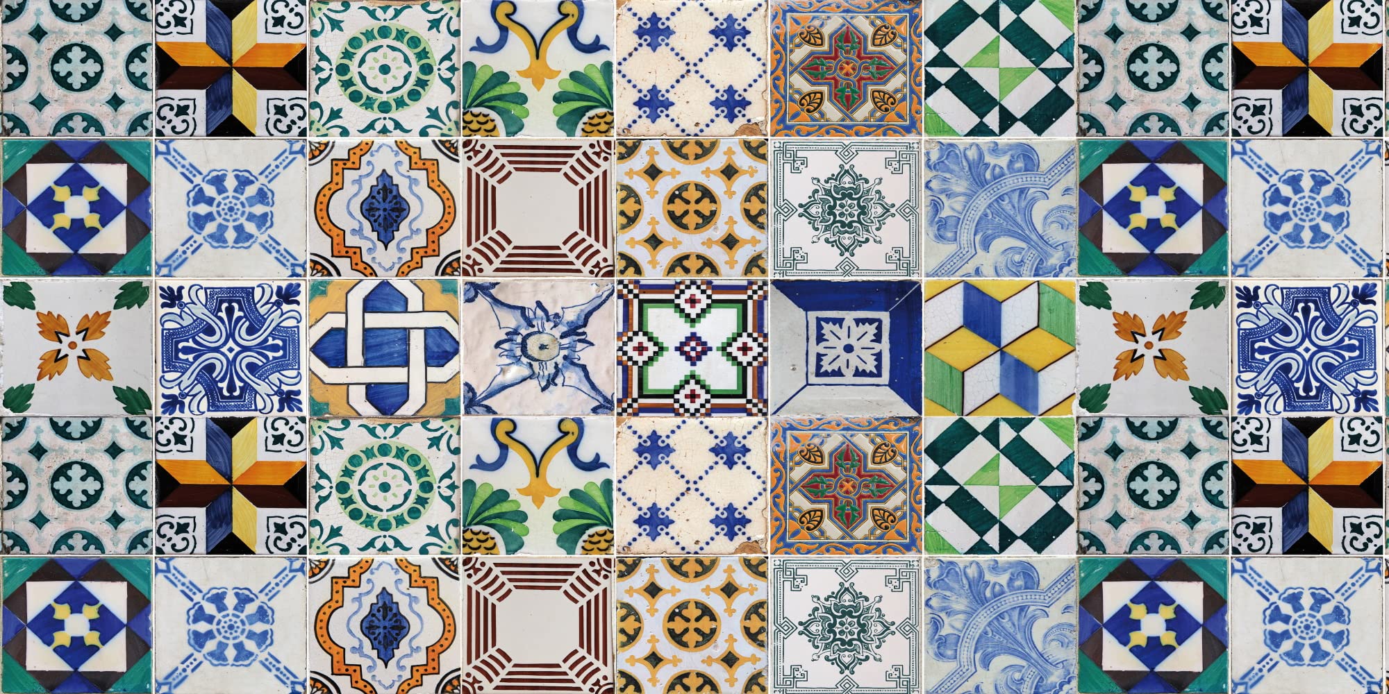 De'Carpet Alfombra VINILICA Estampada Vinilo Base Goma Natural FÁCIL Limpieza 100% Antideslizante Acolchada Baldosa Hidráulica Janu (40X60cm)