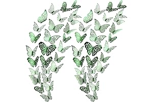 Exquisite Green Room Decorations - 72 Piece 3D Butterfly Wall Decals