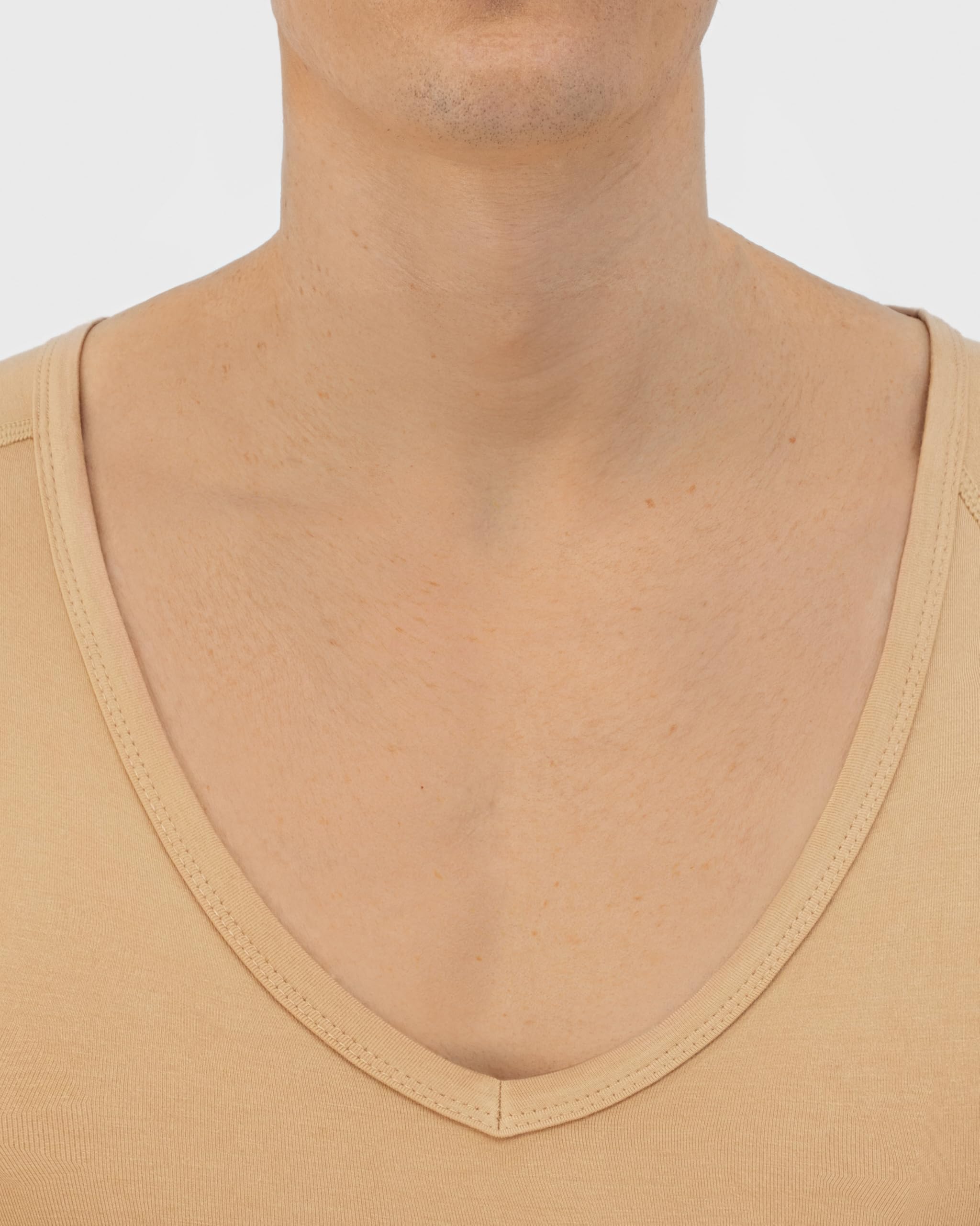 Anti Sweat Shirt – koszulka przeciw plamom potu – Anti Sweat Undershirt – z ArmPads PRO & Silver Treatment – męska – V-Neck z głębokim dekoltem w serek