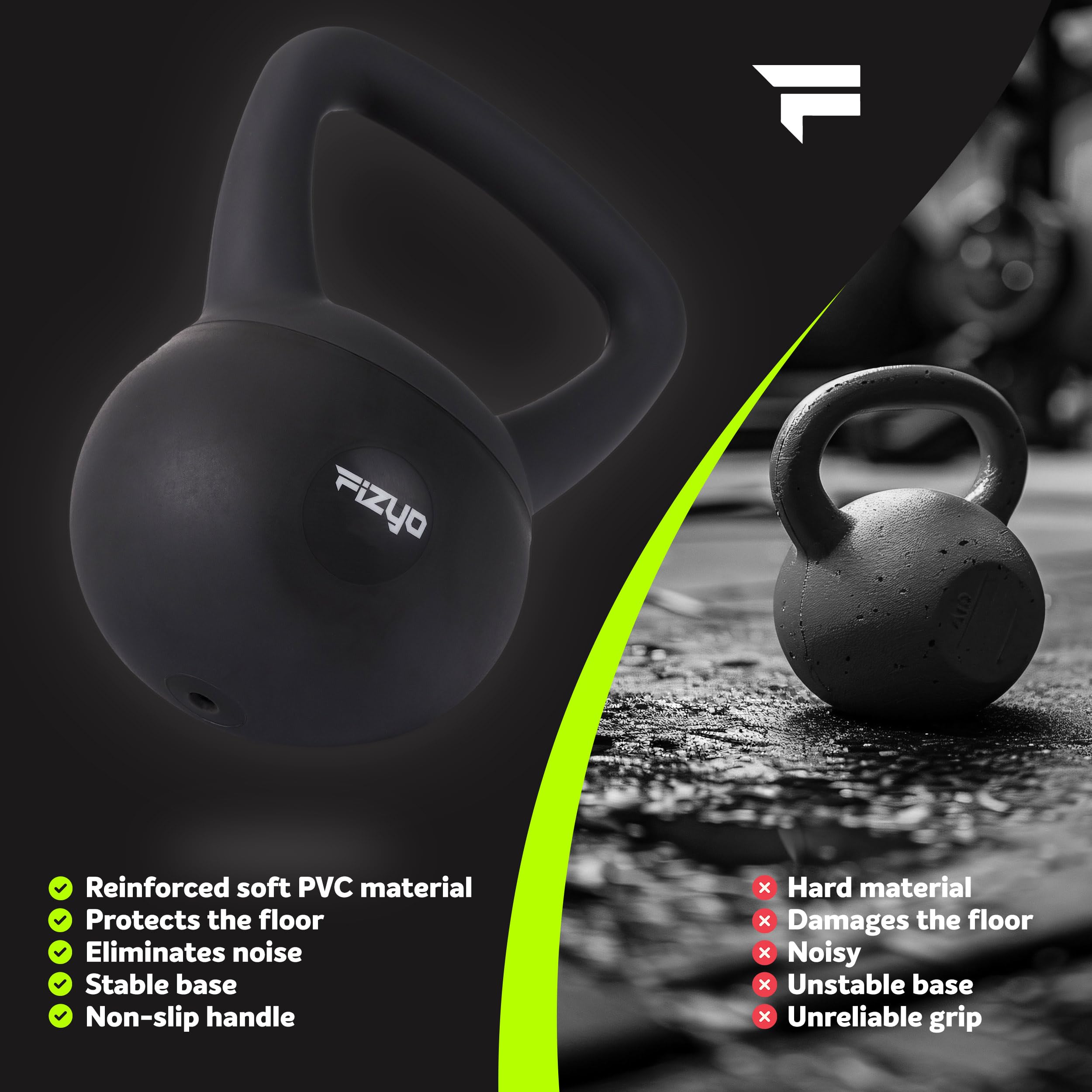 Fizyo Miękki Kettlebell Wypełniony Żelaznym Piaskiem, Antypoślizgowy Uchwyt, PVC Bezpieczny dla Podłogi, Hantle do Treningu, Podnoszenie Ciężarów w Domu i Siłowni, dla Kobiet i Mężczyzn