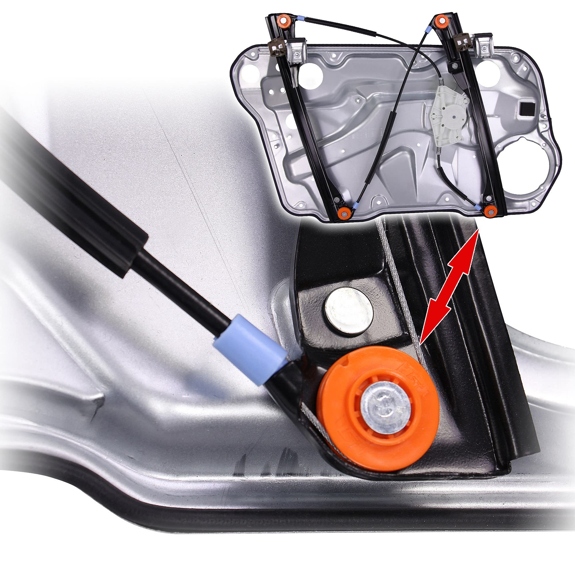 BESTPRICE 1x Fensterheber vorne rechts elektrisch mit Anschraubplatte Kompatibel mit VW BORA I (1J2), BORA Variant (1J6), GOLF 4 (1J1), GOLF 4 Variant (1J5)