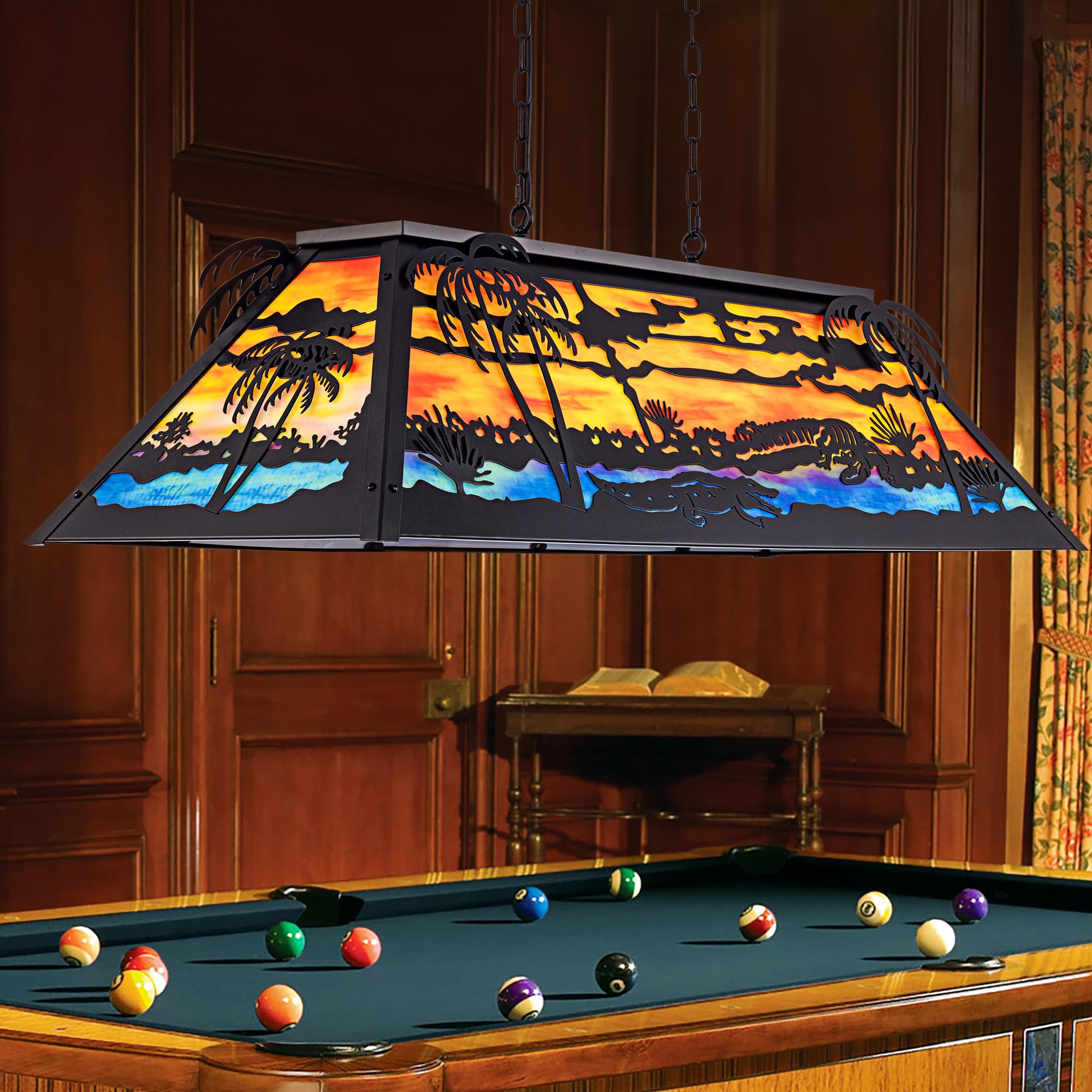 Amazon.com: TOCHIC 48” Vintage Pool Table Light, 6-Light Farmhouse