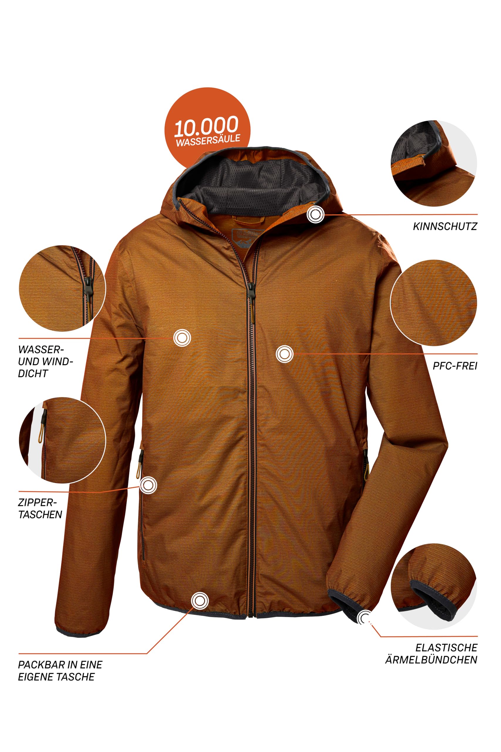 Killtec Herren Kos 258 Mn Jckt Funktionsjacke mit Kapuze, Outdoorjacke packbar
