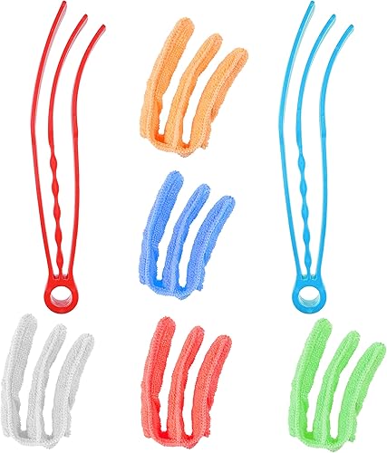 Miniatura 4 de Limpiador de persianas de ventana, 2 abrazaderas y 5 fundas extraíbles, herramienta de limpieza ideal para persianas, persianas, persianas,