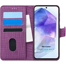 Microsonic Samsung Galaxy A55 i in K l f Fabric Book Wallet Mor [Galaxy A55 ile Uyumlu K l f - Mor]