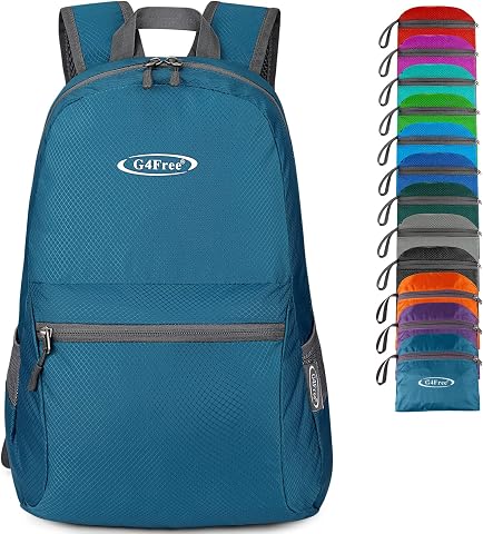 G4Free 20L Small Packable Travel Hiking Backpack for Men and Women, Blue