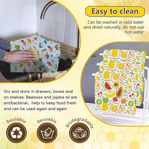 Miniatura 5 de WEKIWGOT Envoltura de cera de abeja reutilizable envolturas de alimentos de cera de abejas envoltura de sándwich de pan ecológico orgánico