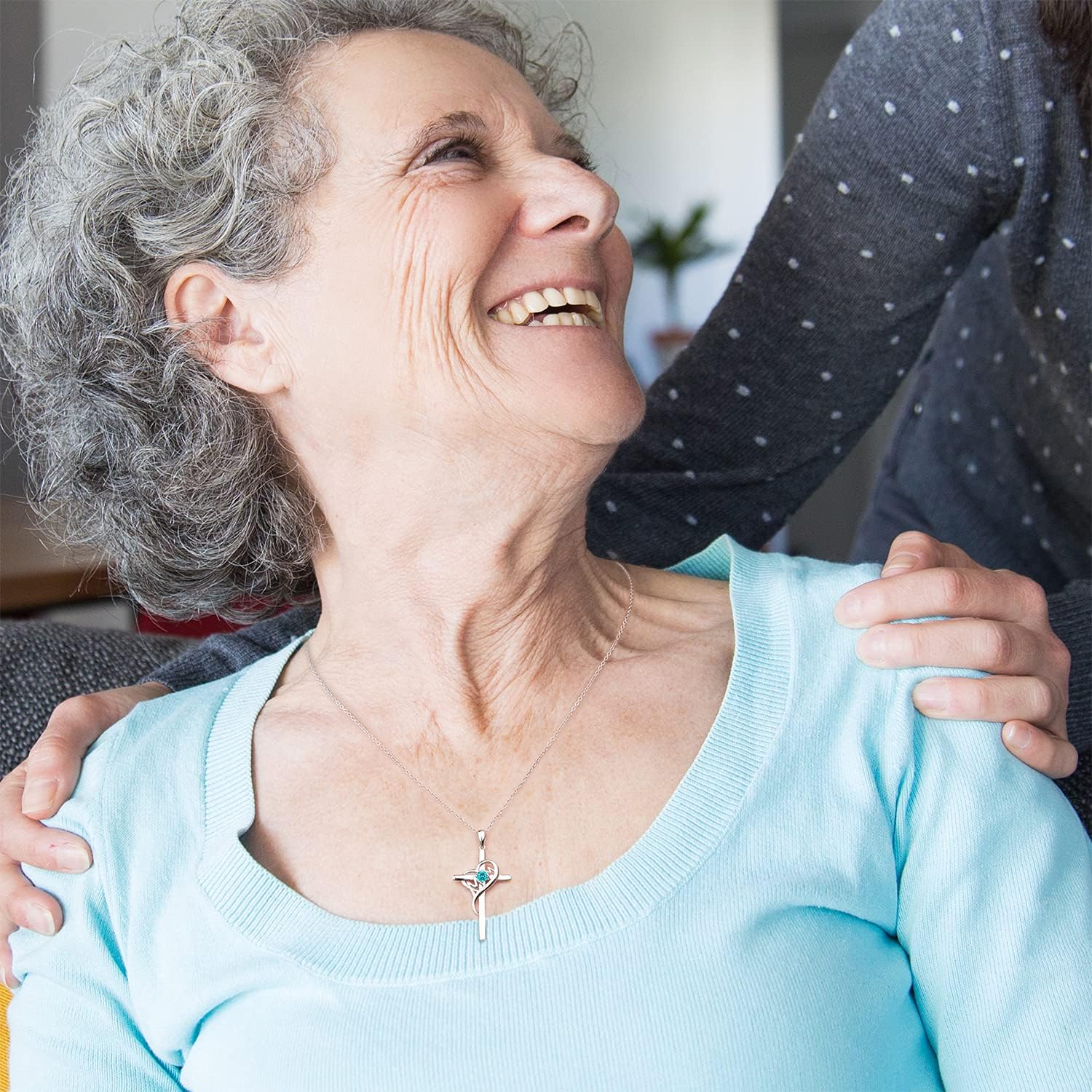 925 Sterling Silver Cross Necklace for Women Mom Necklace Birthstone Necklaces for Mom - Image 4