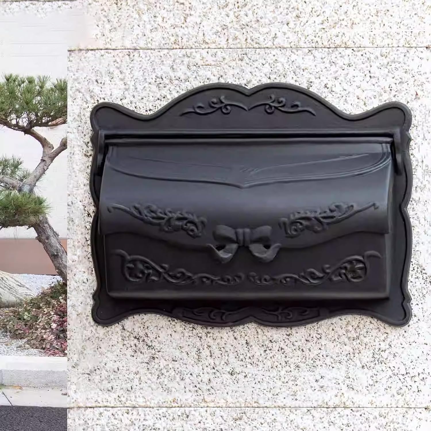Modern Post Box, Door Drop Box, Waterproof and Rust Resistant, Easy to Install, Wall Mount Mailbox for Mail Packages Donations Voting(Antique Gold)