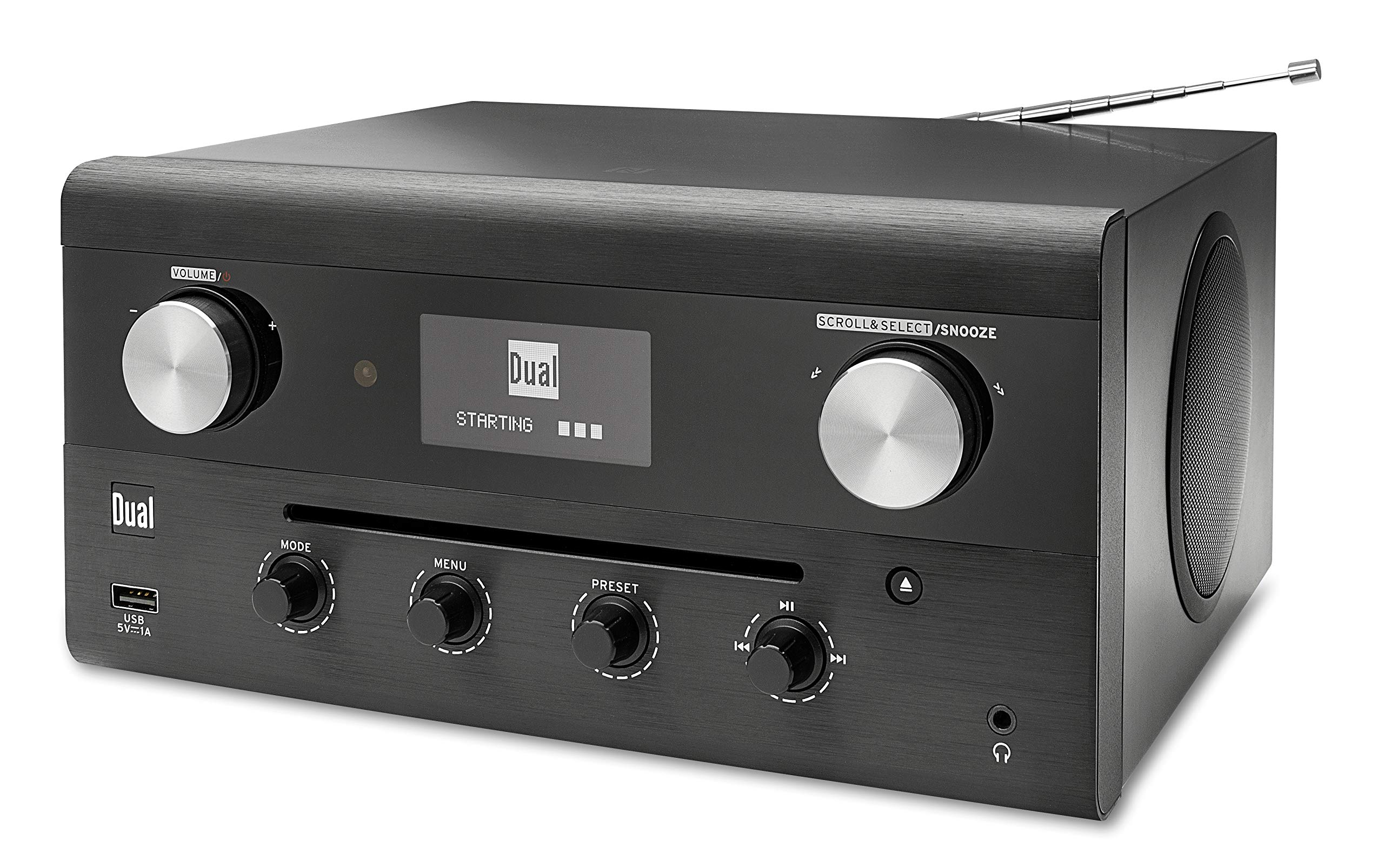 Design Hybridradio 74988 • CD, USB, MP3, DAB+ Radio •AUX-In•FM •Streaming musicale, Spotify, AmazonMusic, impianto stereo, display OLED, HIFI• jack per cuffie, nero •DualCR900Phantom