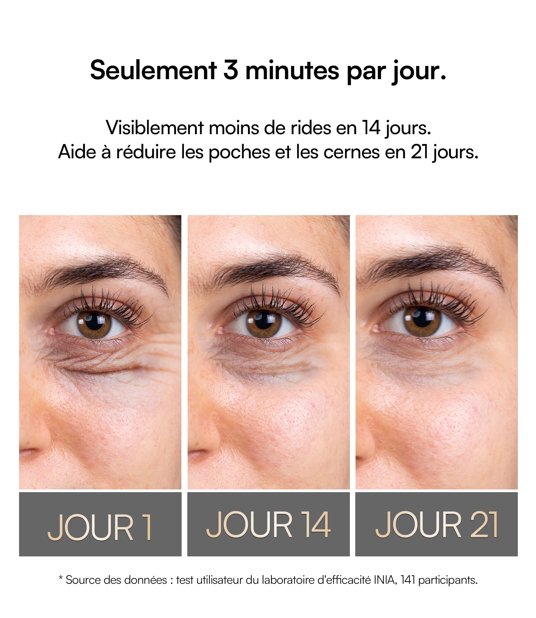 INIA Appareil de Massage des Yeux à Micro-courant avec Luminothérapie | 5 en 1 avec chaleur, vibration et 3 modes, idéal pour le soin quotidien du contour des yeux à la maison