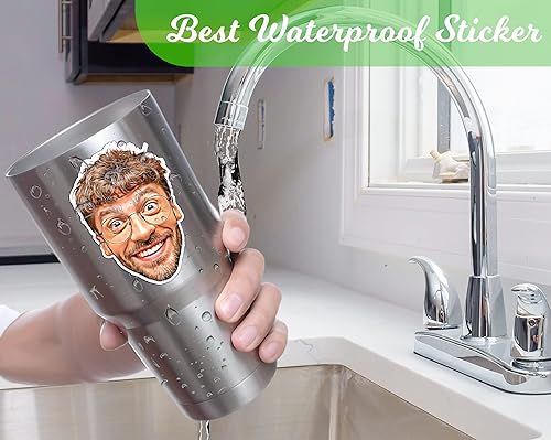 Miniatura 2 de Dibujos animados personalizados, calcomanía de cara elegante, hoja con caras de dibujos animados, tamaño mezclado, calcomanías divertidas para fotos