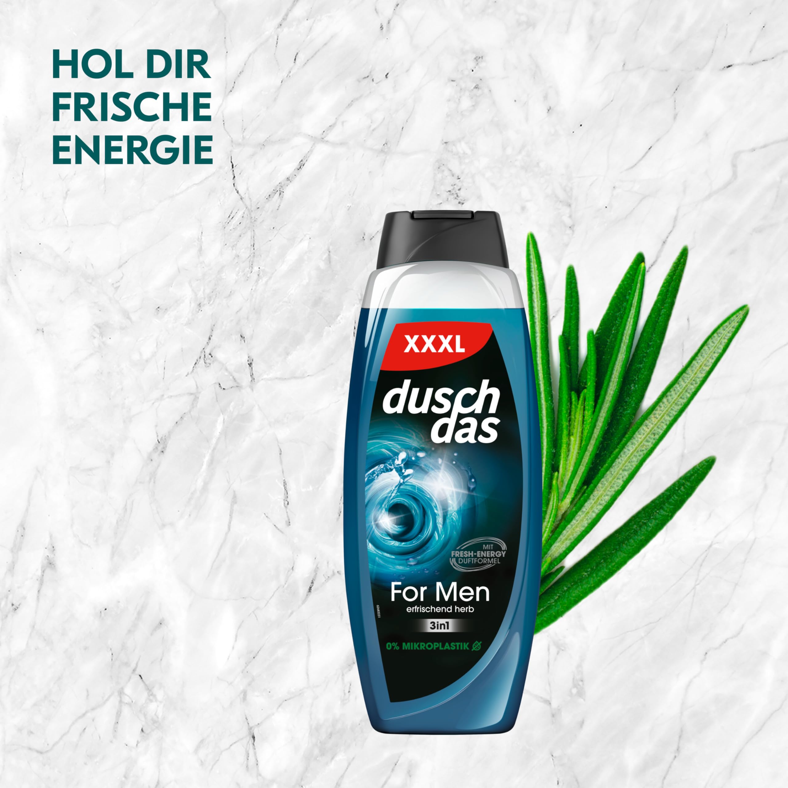 Duschdas Gel doccia 3 in 1 e shampoo per uomo XXXL con formula profumata Fresh Energy garantisce un inizio rinfrescante della giornata 675 ml
