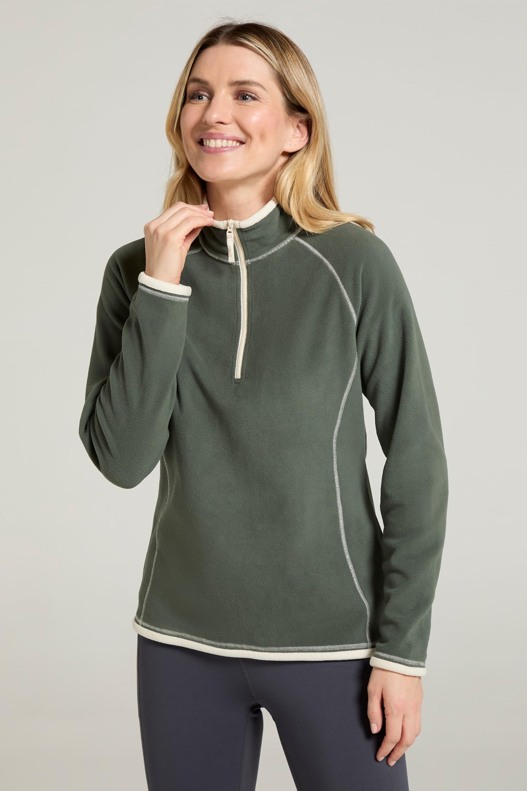 Mountain Warehouse Montana Womens Microfleece Breathable Ladies Sweater, Quick Drying Pullover, Warm Fleece Jacket, Half Zip - Anti-Pill, Lightweight, Purple, Medium — view 3