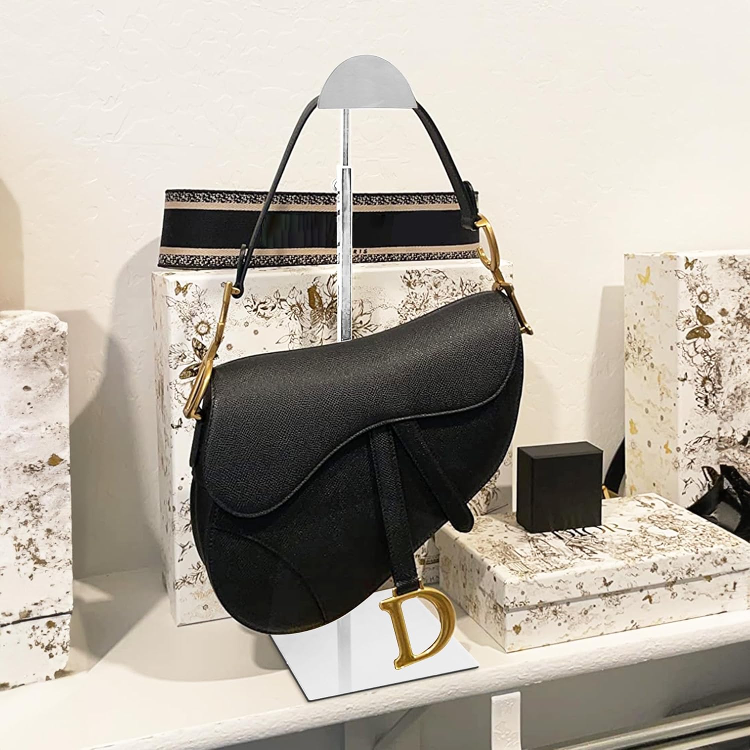 Royxen 3 Pack Purse Holder, Purse Display Stand with Adjustable Height, Bag Stands for Display, Stainless Steel Purse Rack for Bags Organizer (Silver) - Image 6