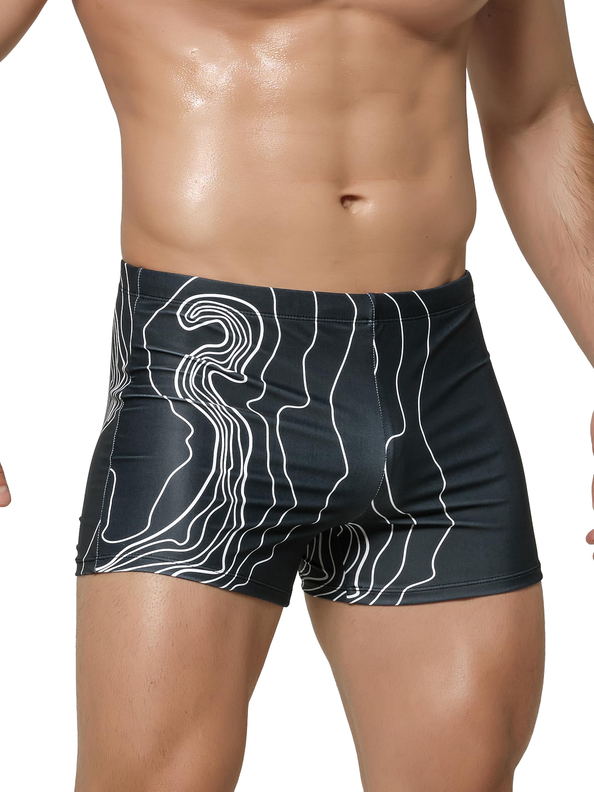 Arcweg Costume da Bagno Uomo Boxer con Pad Rimovibile e Coulisse Pantaloncini Calzoncini da Bagno Elastico a Vita Bassa Boxershorts