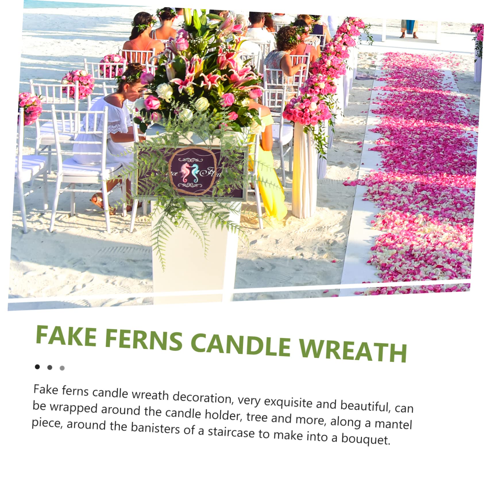 KONTONTY 2Pcs Artificial Greenery Candle Wreath Rings Decorative Ferns Candle Holders for Weddings Table Centerpieces and Home Decor Fake Greenery Candle Rings