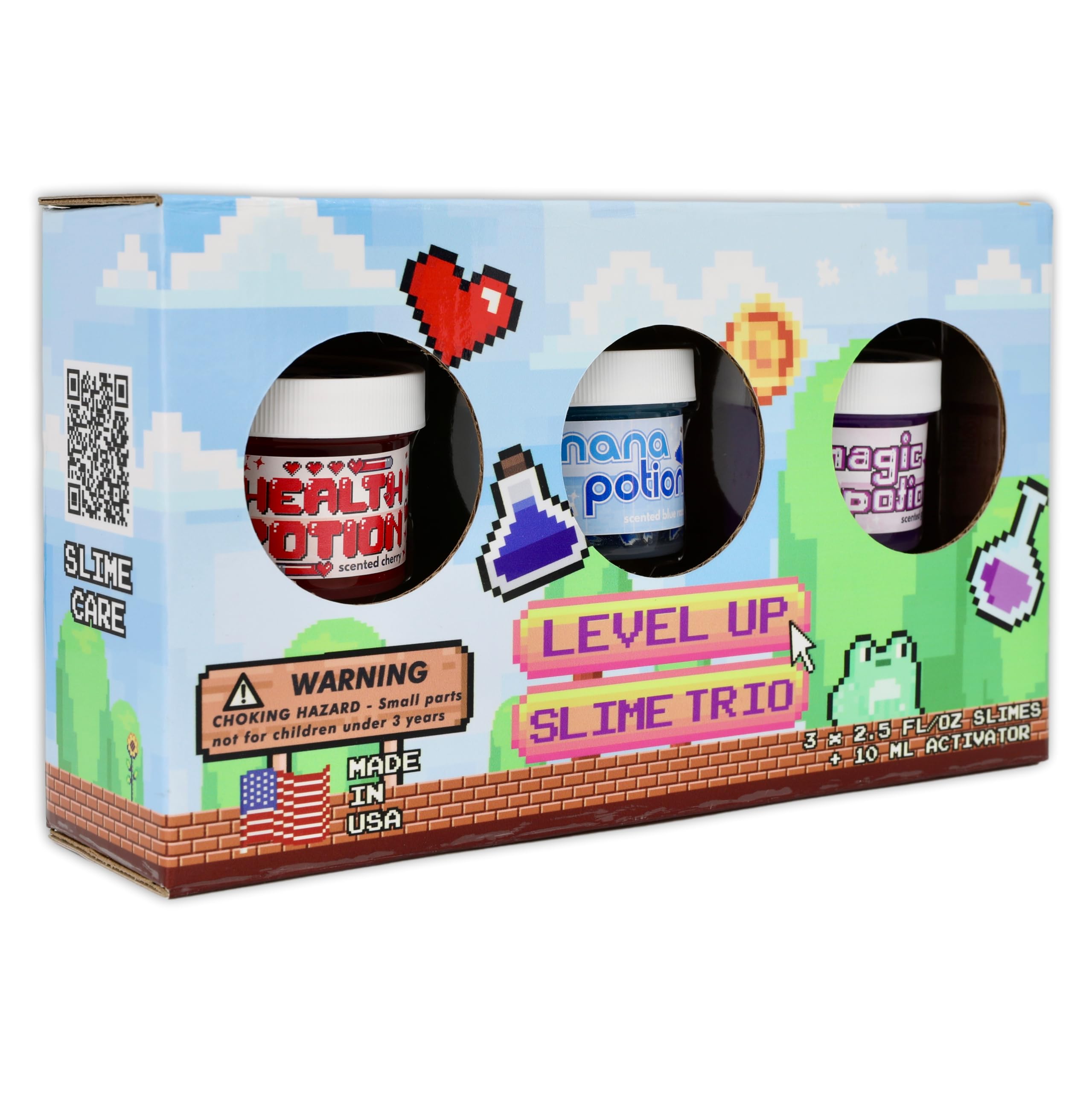Amazon.com: Level Up Slime Trio (3 x 2.5 fl/oz) - Scented Clear