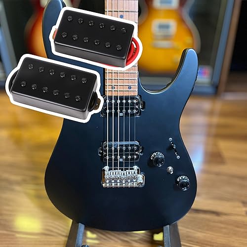 Miniatura 2 de Yibuy - Juego de 2 pastillas Humbucker para guitarra eléctrica, 1.969 in/2.047 in, color negro