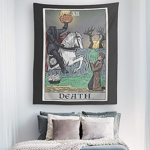 Miniatura 2 de Tapiz de cartas del tarot de la muerte, jinete sin cabeza, La leyenda del somnoliento hueco, gótico, Halloween, decoración para colgar en la pared