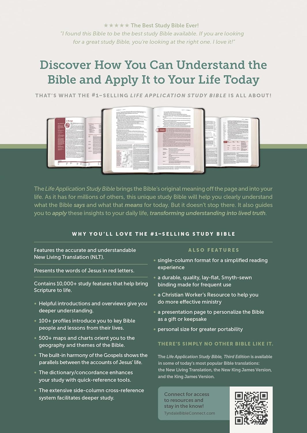 NLT Life Application Study Bible, Third Edition, Personal Size (Bonded Leather, Black, Red Letter)