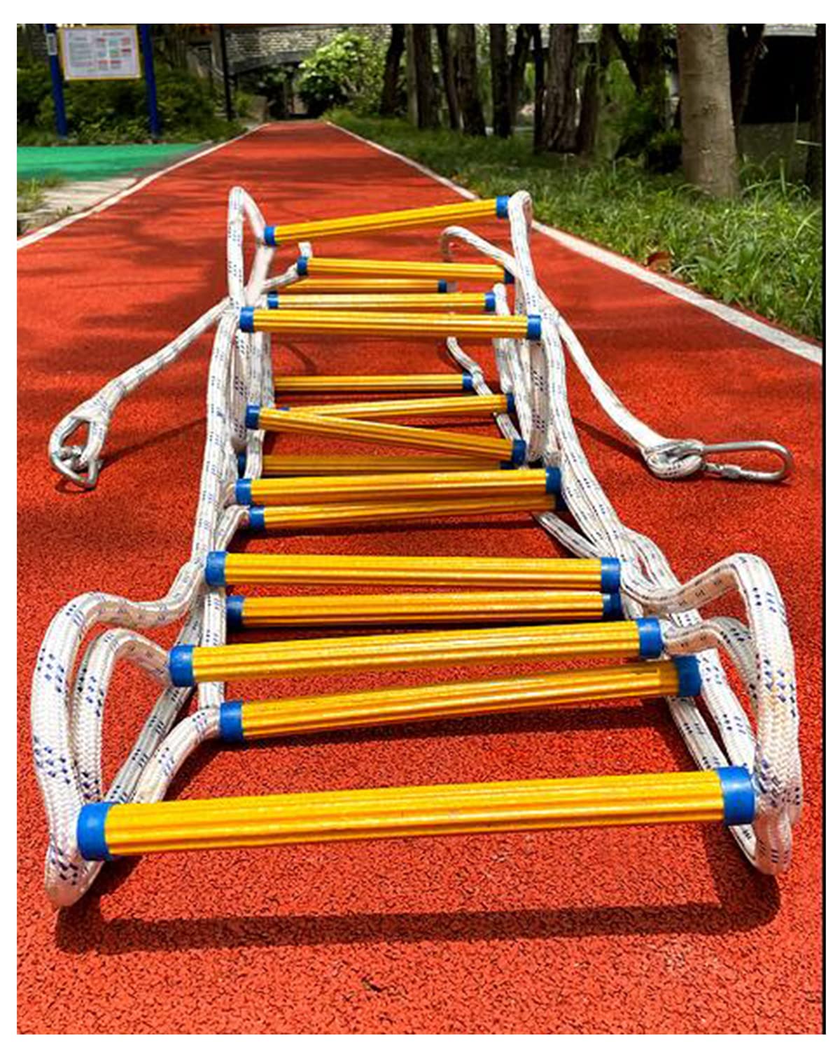 KFGISD, 9.84 Ft Emergency Soft Ladder Safety Cord Rescue Ladder Antislip Rungs Sphooks Climbing Escape Ladder/3M/10Ft,Rope Ladder(6M/20Ft)