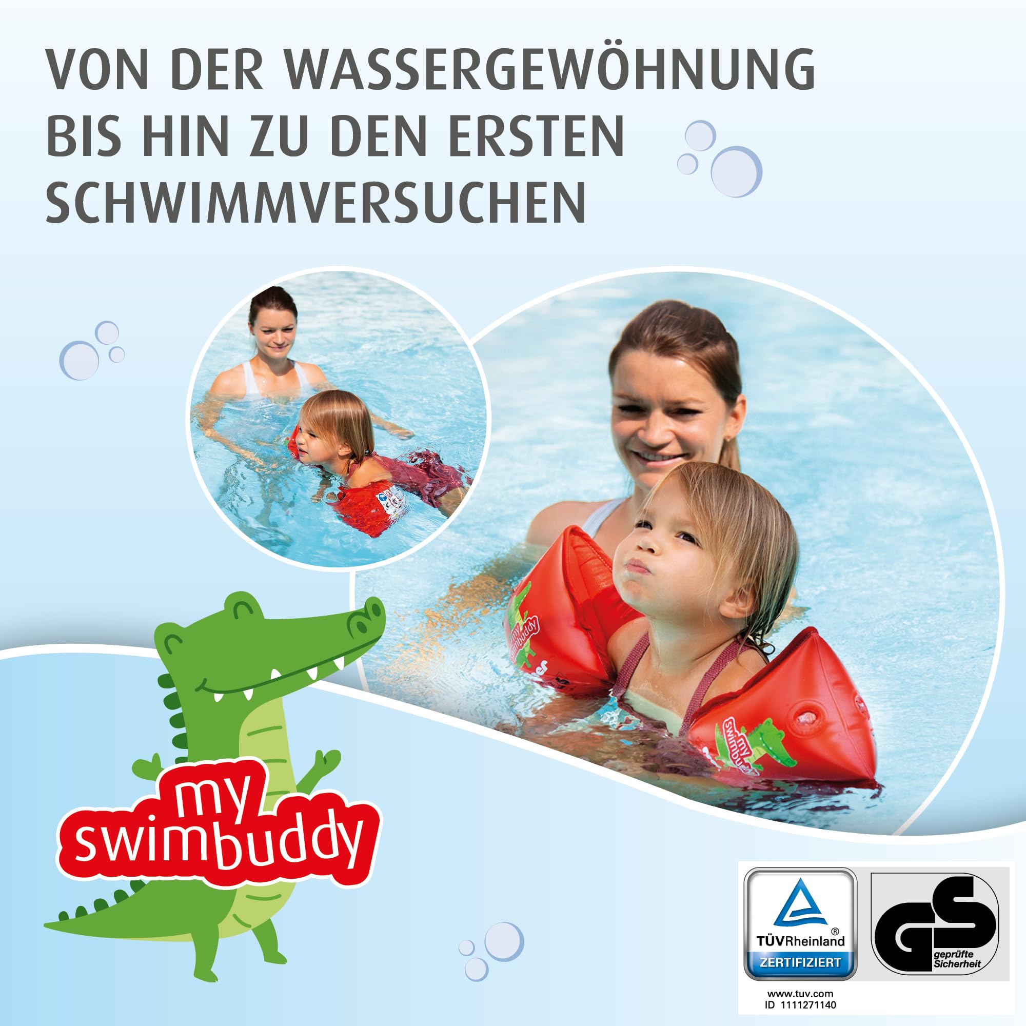 reer myswimbuddy galleggianti | aiuto per il nuoto per neonati e bambini | inserto in tessuto extra morbido | apprendimento sicuro | 11-30 kg