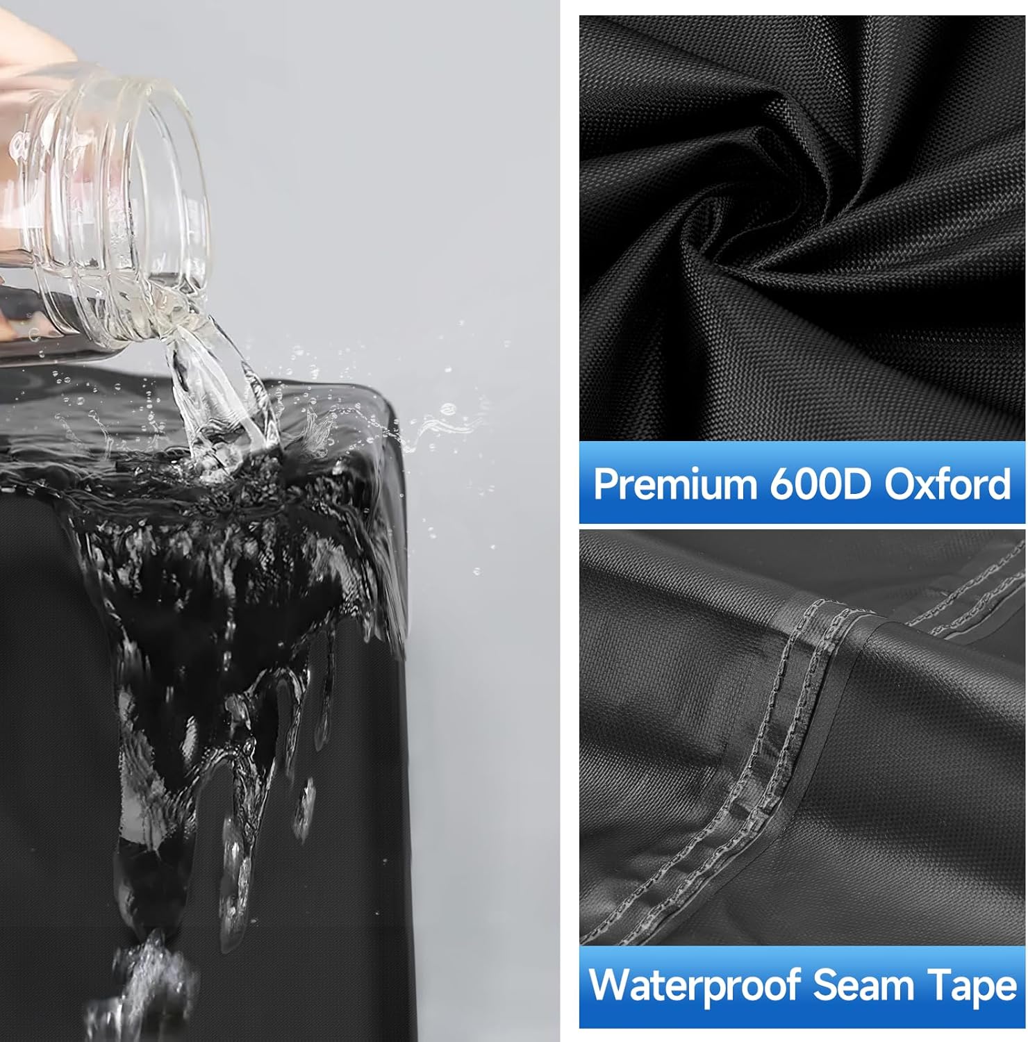 Portable Fuel Tank Cover Compatible with VEVOR Portable Diesel Tank(58 Gallon), 600D Waterproof Fuel Tank Cover with Handles & Buckles, Black(25"Lx32"Wx25.5"H)