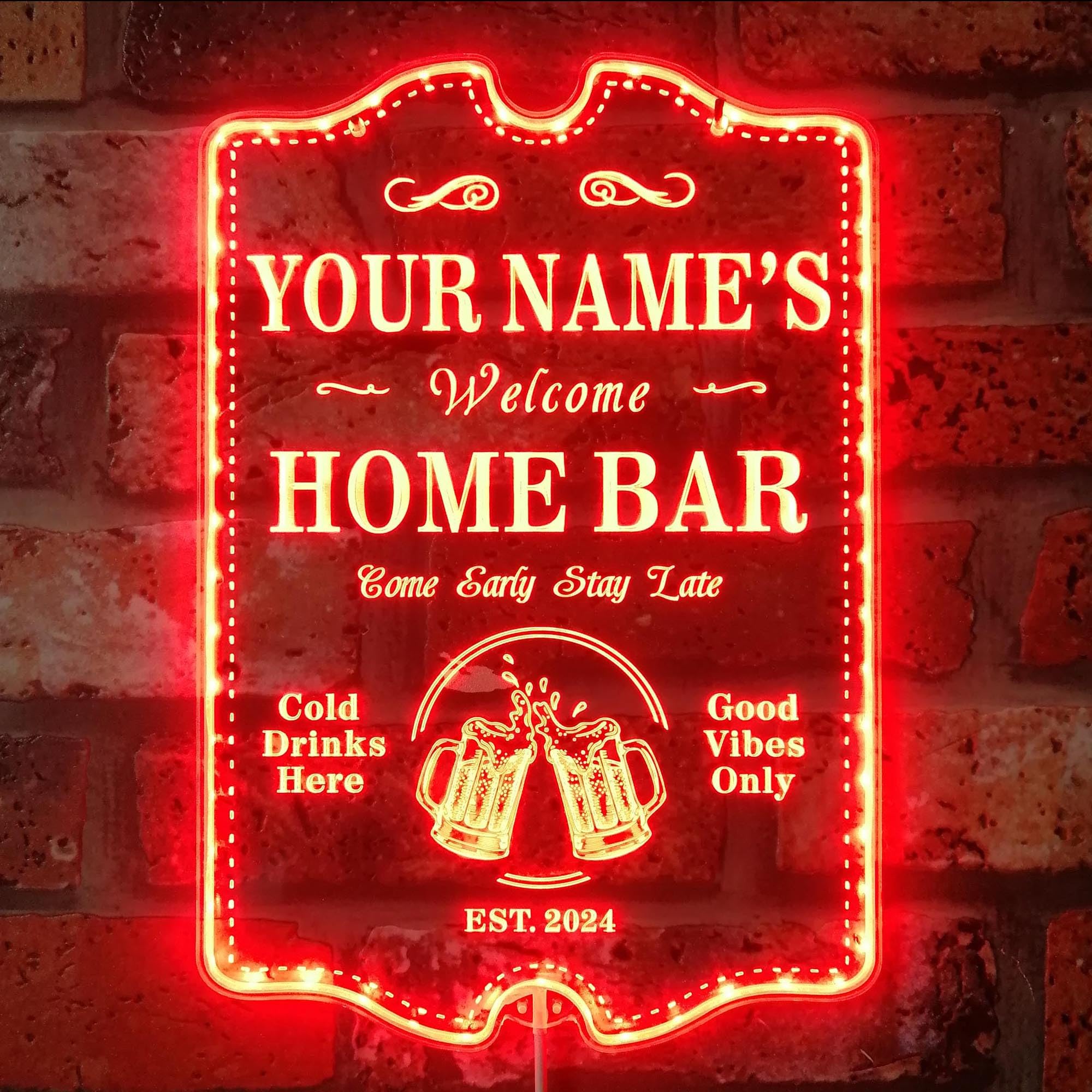 ADVPRO Personalized Your Name Home Bar Pub Mirror RGB Dynamic Glam LED Sign - Cut-to-Edge Shape - Smart 3D Wall Decoration - Multicolor Dynamic Lighting st06s86-fnd-p11c-tm-c — image 1