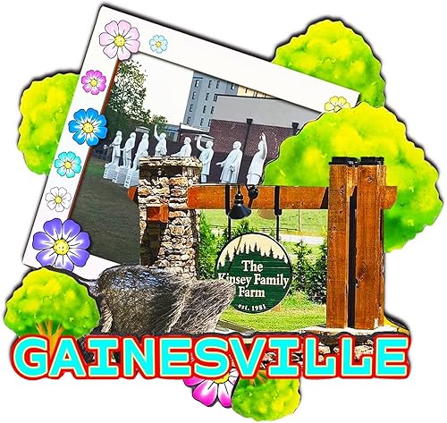 Gainesville Georgia USA - Imanes de nevera clásicos 3D de madera para refrigerador monumento hecho a mano manualidades viaje recuerdo colección