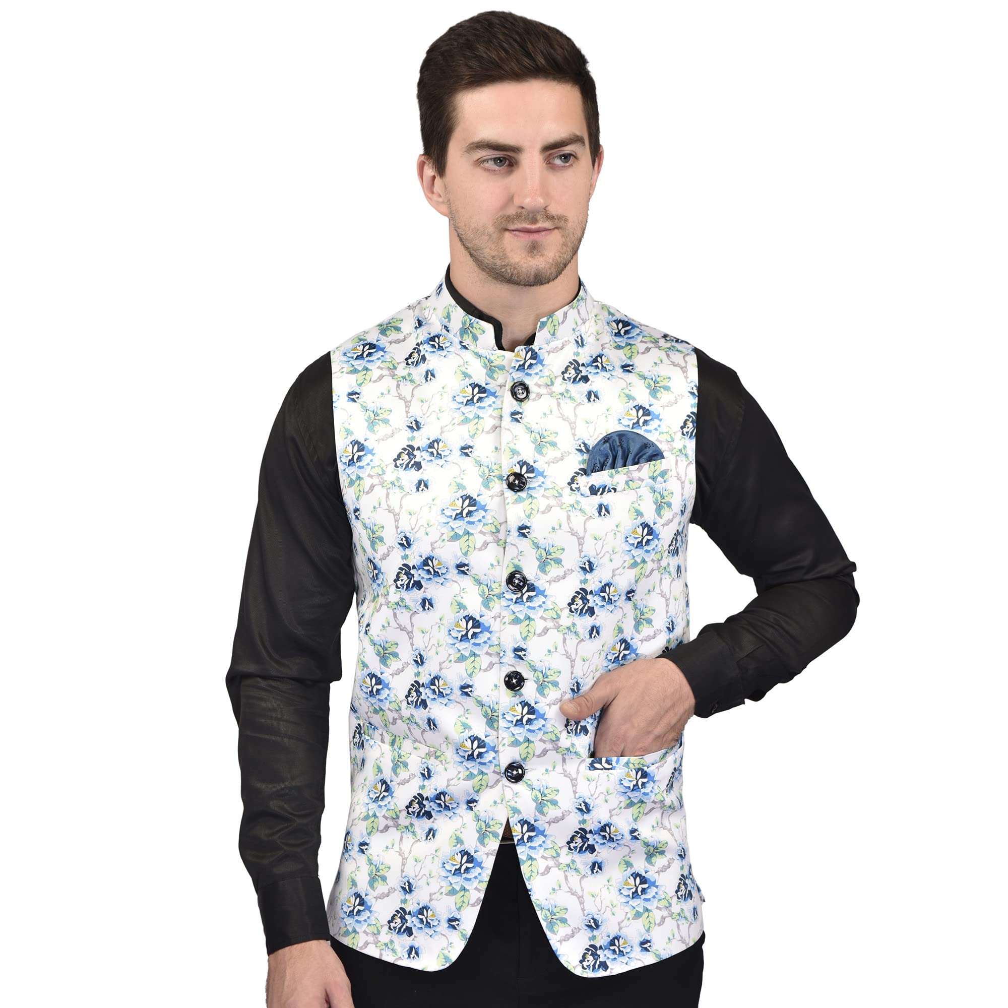 PRINT CULTR Men's Printed Cotton Sleeveless Nehru/Modi jacket/Sadri/Waistcoat/Bundi Jacket/Jacket - For Festive/Wedding/Party | (PCN20)