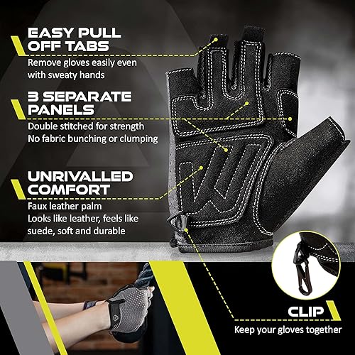 Miniatura 2 de Guantes de entrenamiento actualizados 2022 guantes de levantamiento de pesas negros y grises para hombres y mujeres guantes de ejercicio