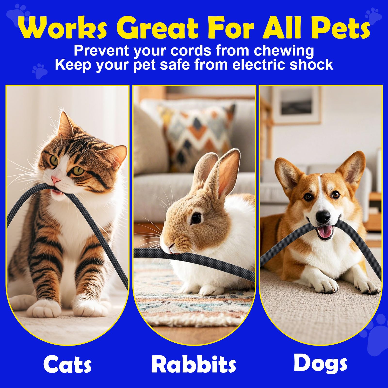 REFLYING Cable Tidy Sleeve 3 Meters-9.5mm, Black Cable Protector Keep Dogs Cats Pets from Chewing Cords - Image 3