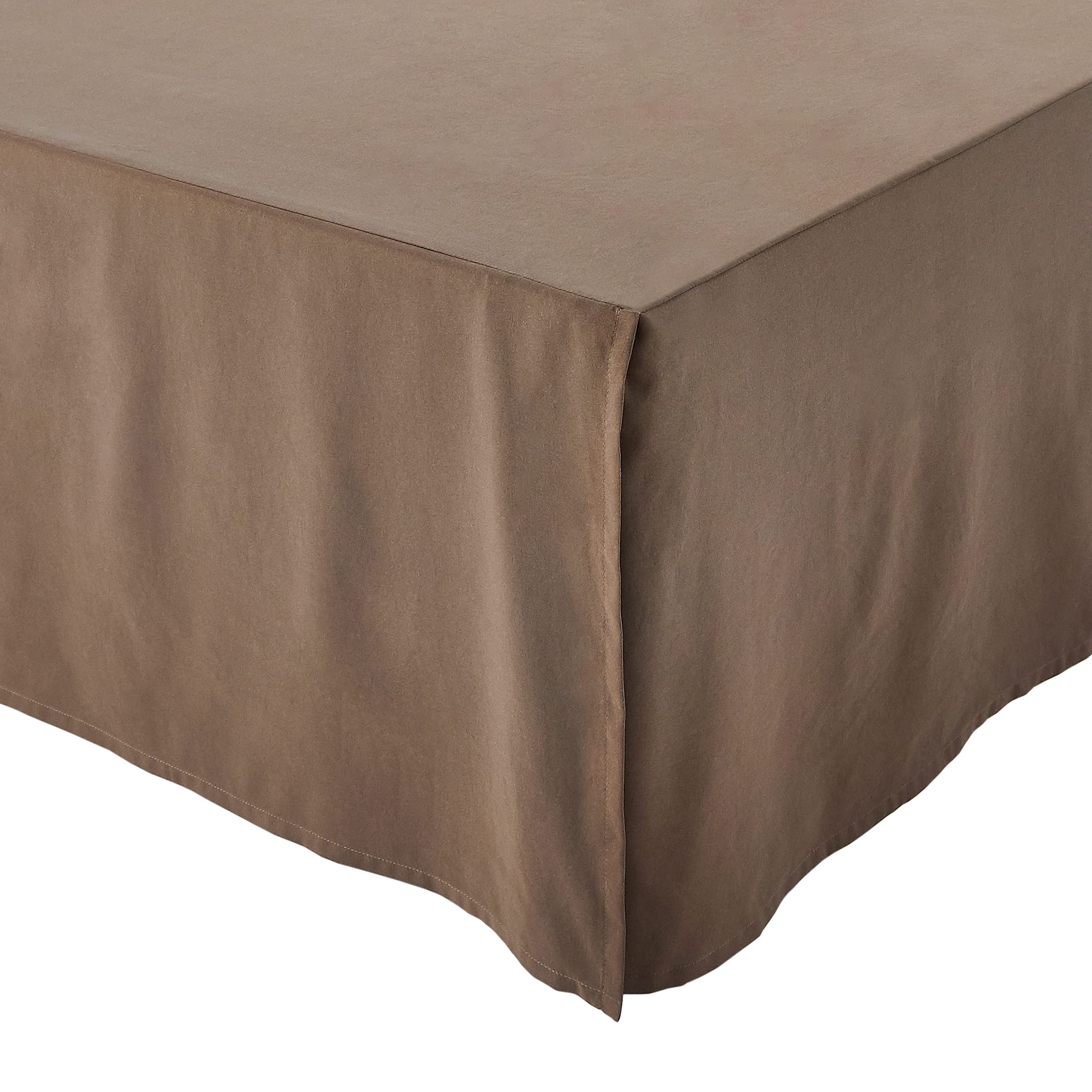 Amazon Basics Lightweight Pleated Bed Skirt, Queen, Chocolate