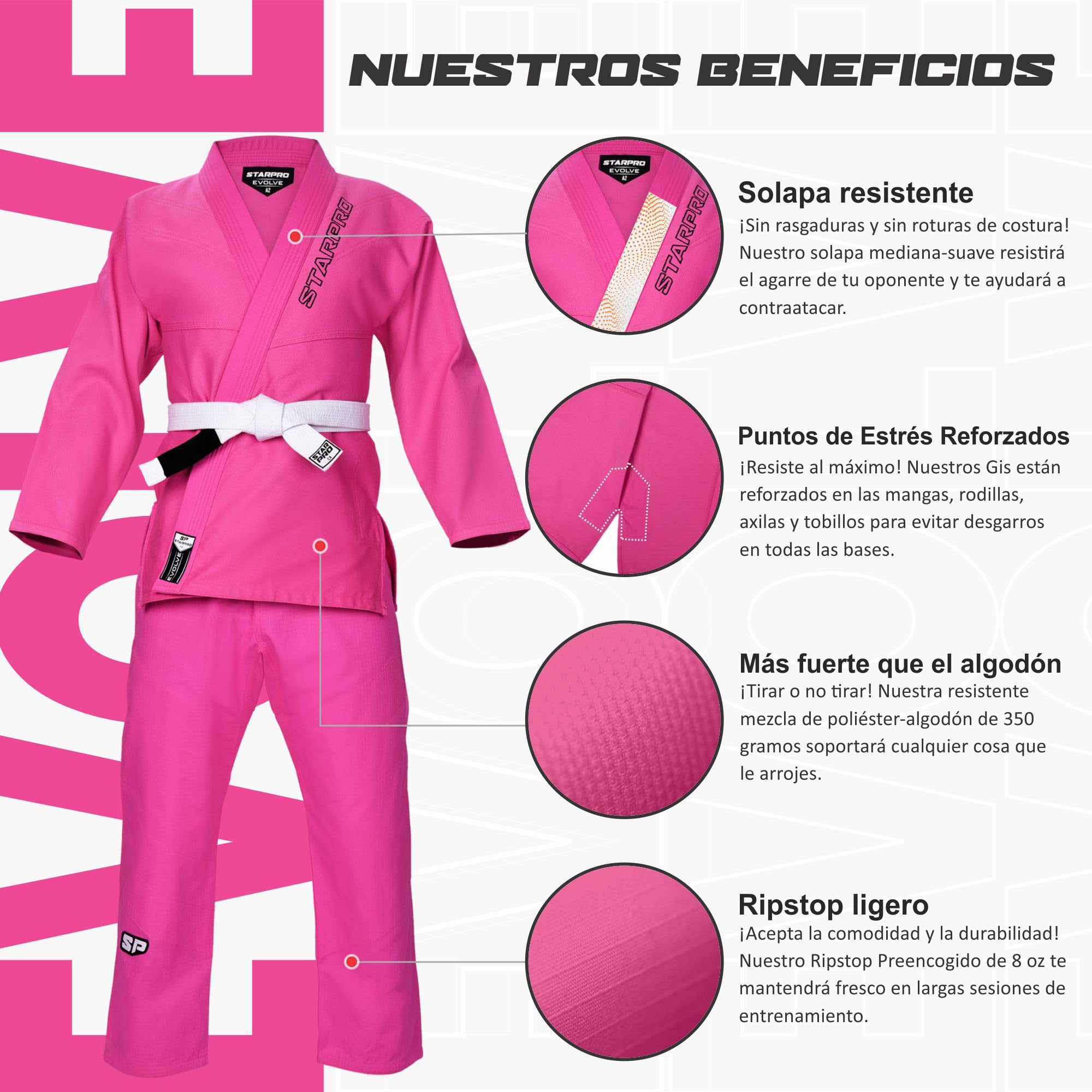 Starpro Evolve Niños Jiu Jitsu BJJ Gi Premium Preencogido