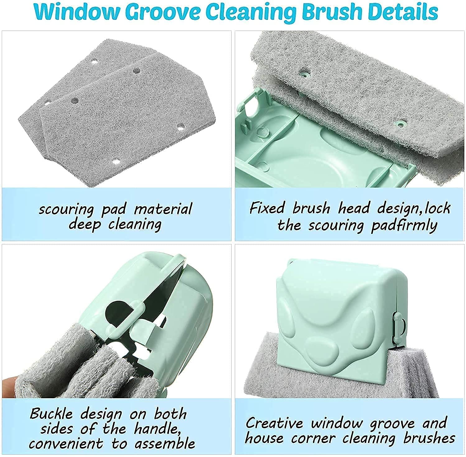 Padchaaya Combo of Window Groove Frame Cleaning Brush and Dust Cleaning Brush for Window Slot Keyboard with Mini Dustpan, Door Track Cleaning Brushes, Dust Cleaner Tool for All Corners Edges and Gaps 2