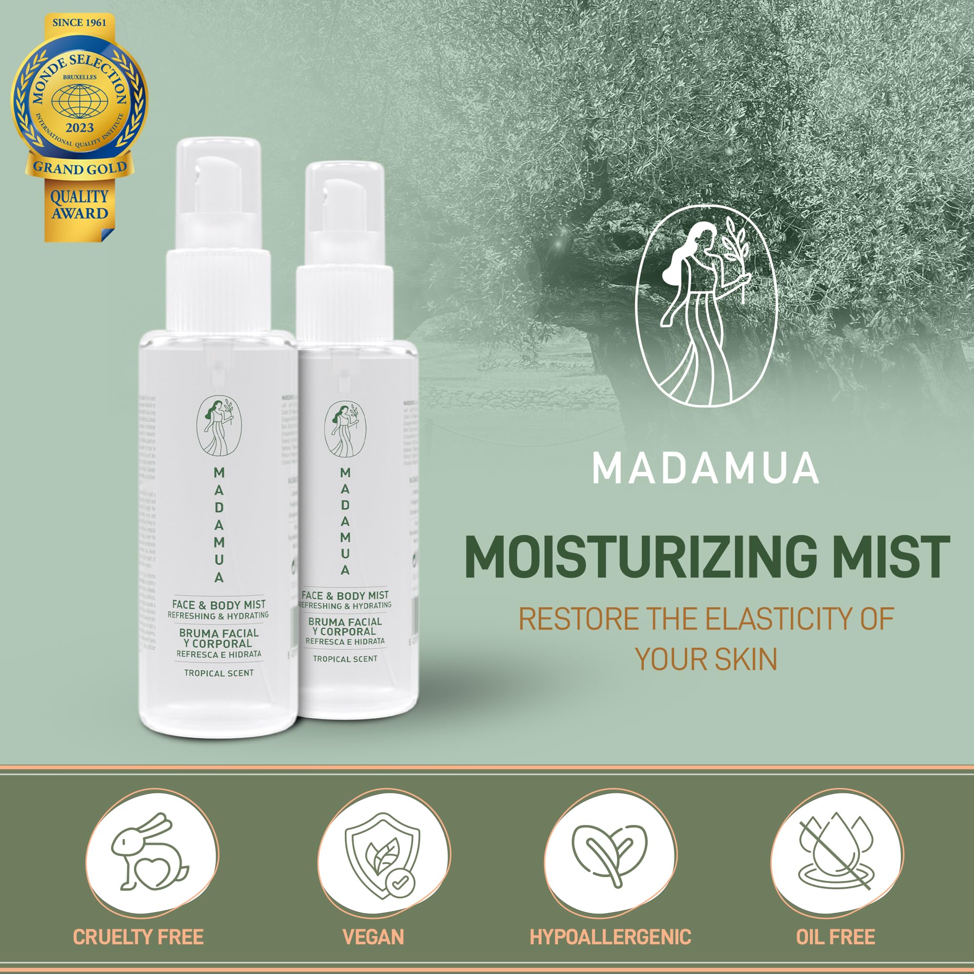 MADAMUA Face & Body Mist for Women - Women's Spray Lotion for Body & Hydrating Face Mist - Face Care & Facial Spray on Lotion for Very Dry Skin
