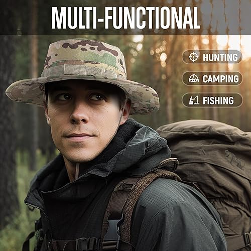 Miniatura 8 de GLORYFIRE Boonie Hat Militar Táctico Boonie Sombreros para hombres y mujeres Caza Pesca al aire libre