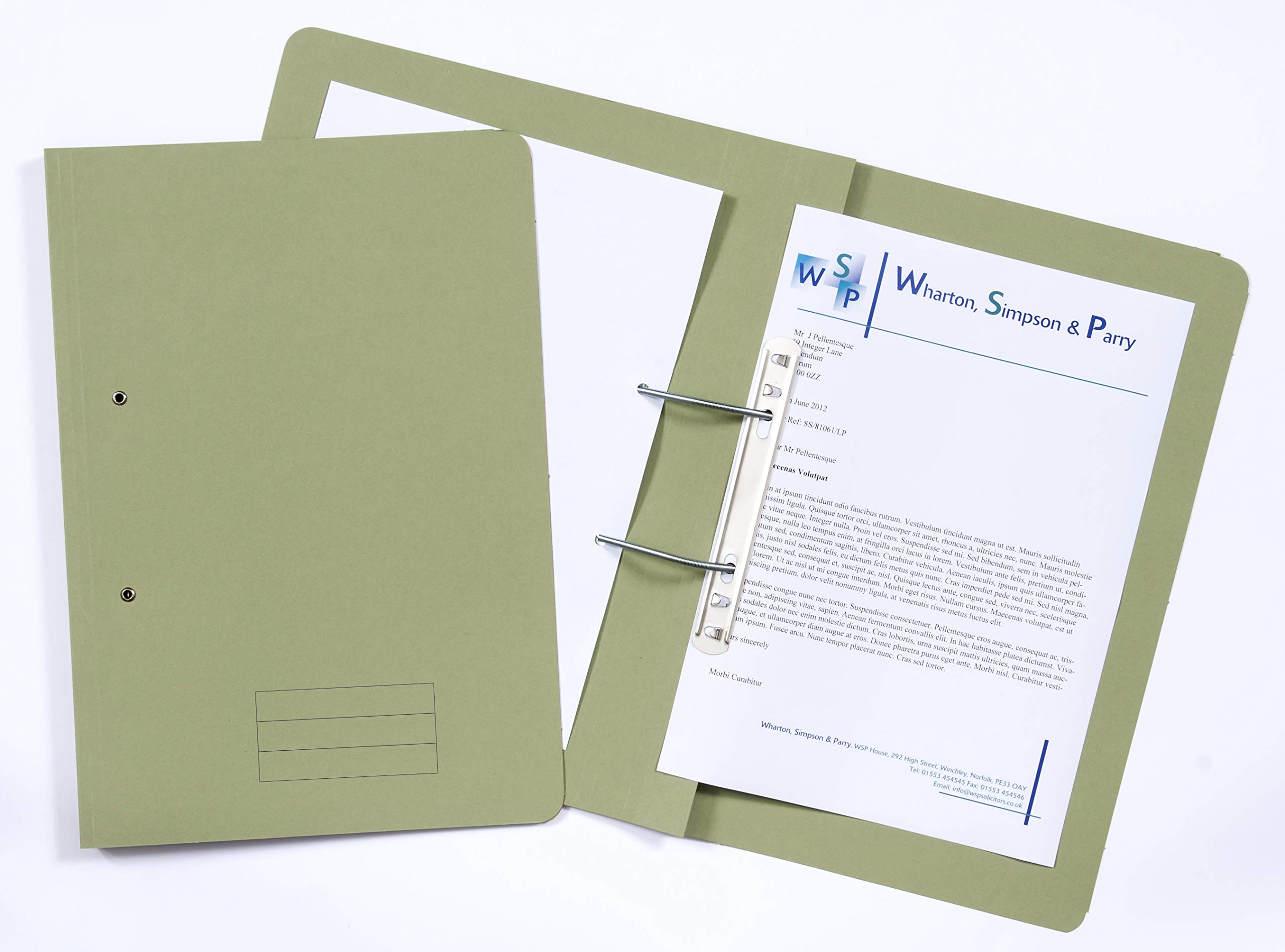 Exacompta - Ref TFM50-GRNZ - Spiral Files for Punched Papers, A4 & Foolscap, 285gsm Medium Weight Premium Manilla, 350mm x 250mm, Metal Spring Mechanism - Green, Pack of 50