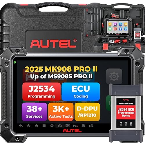 Autel MaxiCOM MK908 Pro II: 2025 J2534 ECU Programming Coding Scan Tool, Upgraded of MaxiSys MS908S Pro MSElite, Same Programming As MS Ultra MS919 MS909,38+ Service, Active Test, 4+128G, Android 10