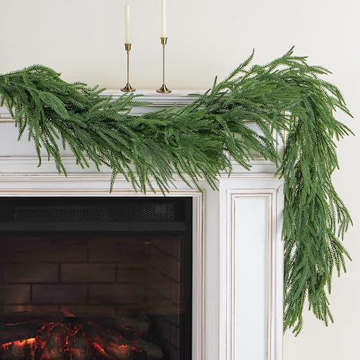 Lifelike Norfolk Pine Christmas Garland