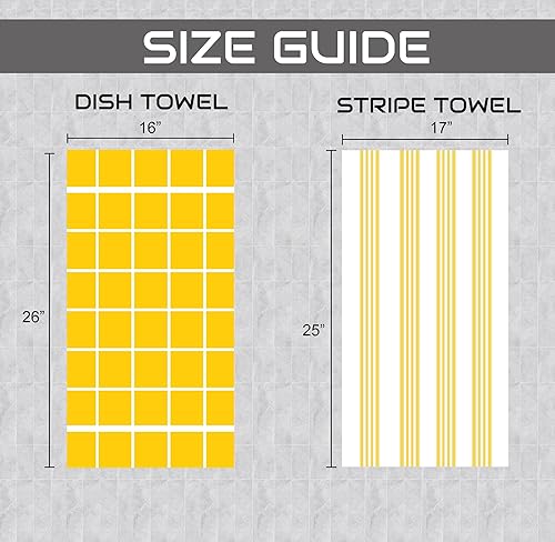 Miniatura 7 de MALLOWEX Juego de 4 toallas de cocina, 16 x 26 y 17 x 25 pulgadas, toallas de mano súper suaves y absorbentes, 100% algodón para secar platos, juego