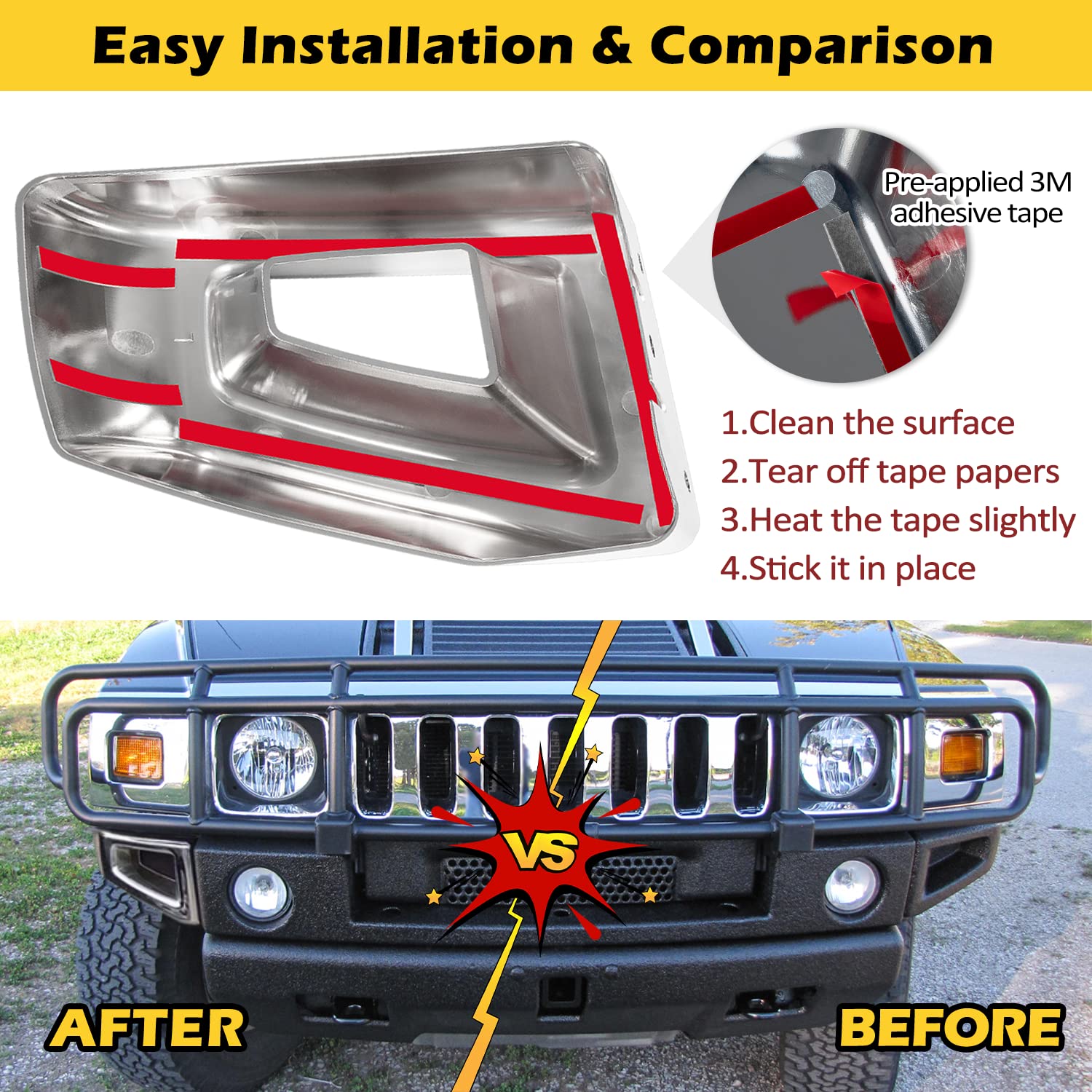 Front Bumper End Corner Bezels Covers Trim Molding Chrome Exterior